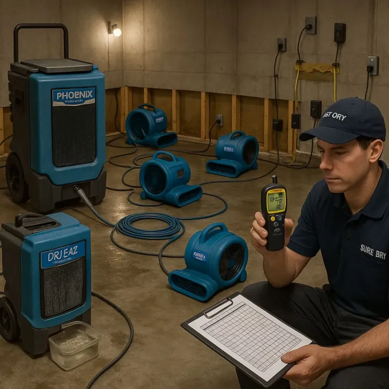 Structural Drying and Dehumidification process in Orange County, FL